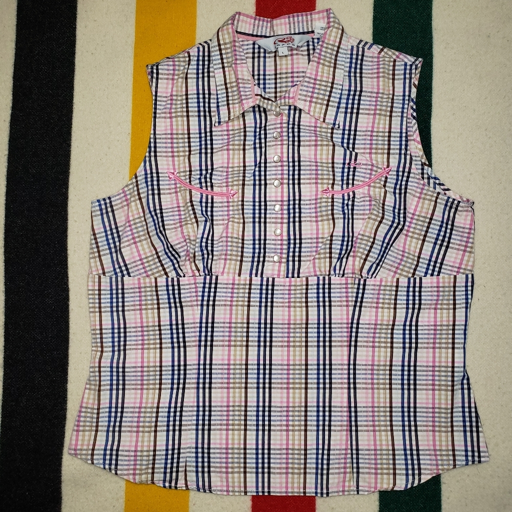 ROPER SLEEVELESS WESTERN BLOUSE